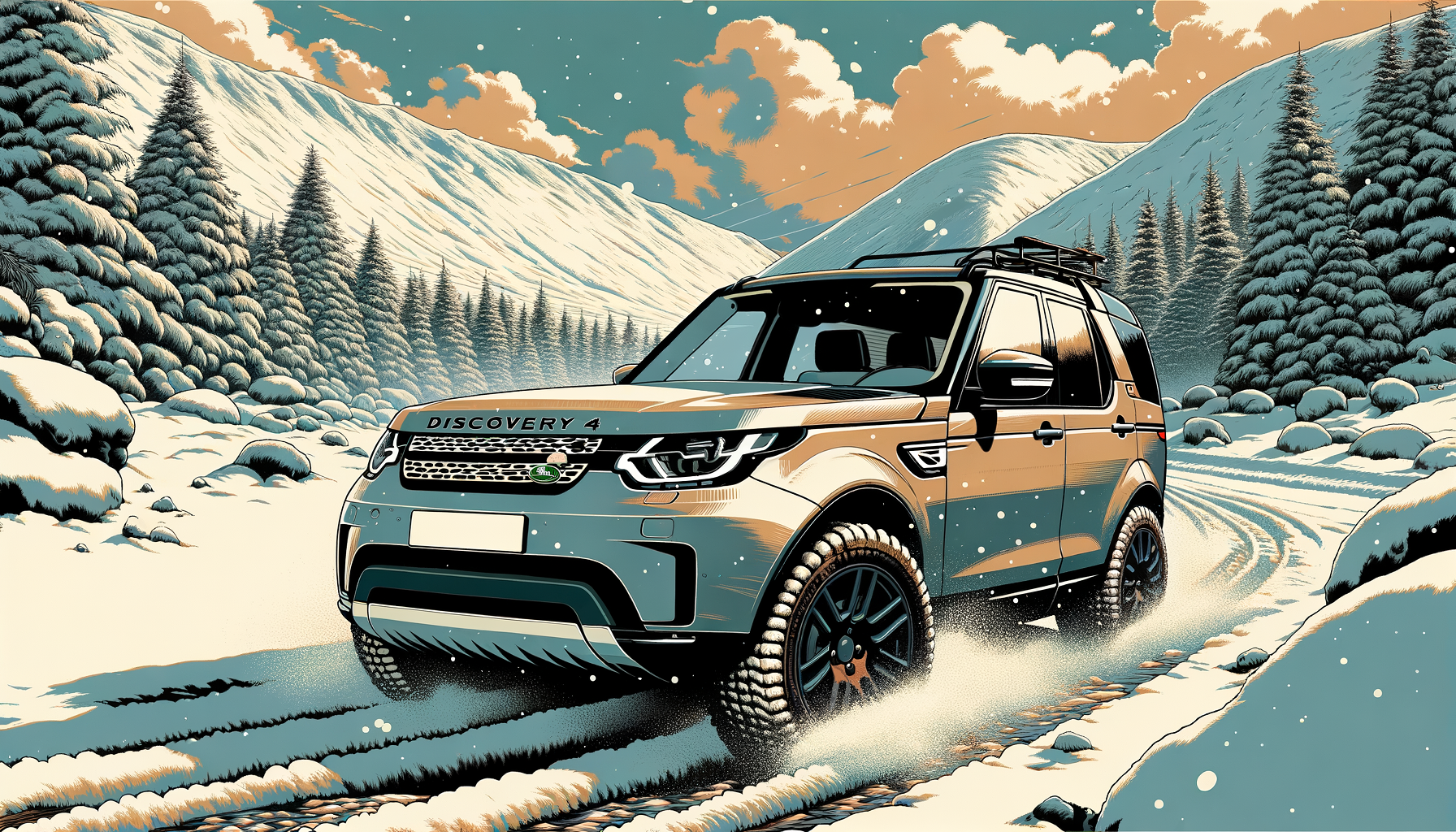 land rover discovery 4 in snow